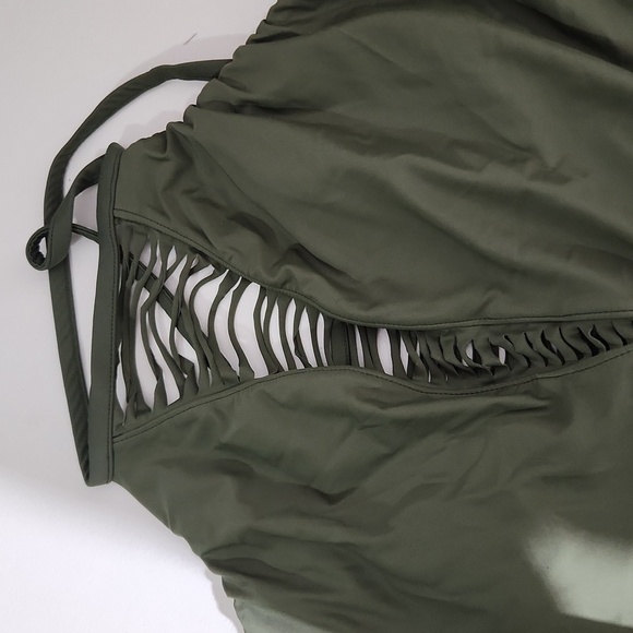 Time and Tru Swimsuit Womens Size 16/18 one piece Olive Green - Picture 2 of 9